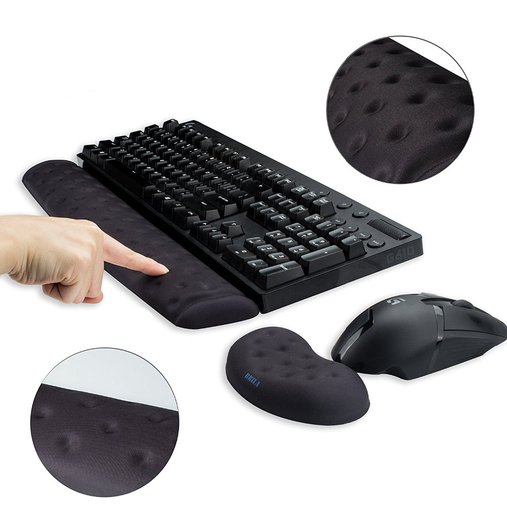 Ergonomic Memory Foam Mouse and Keyboard Support Pads